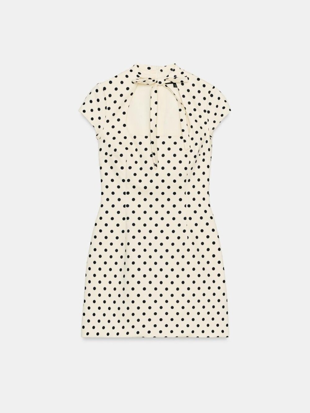 Zara Polka Dot Tie Mini Dress XXL Square Neck